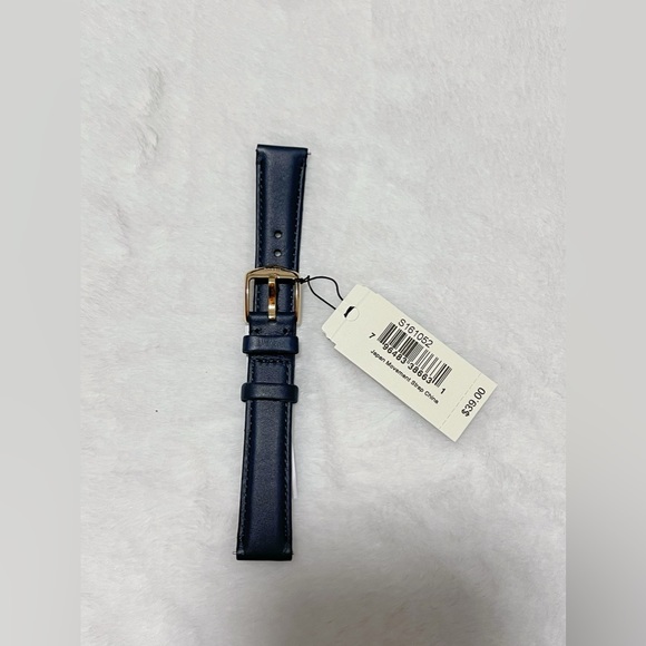 Fossil 16mm Navy Leather Watch Strap - Picture 5 of 7